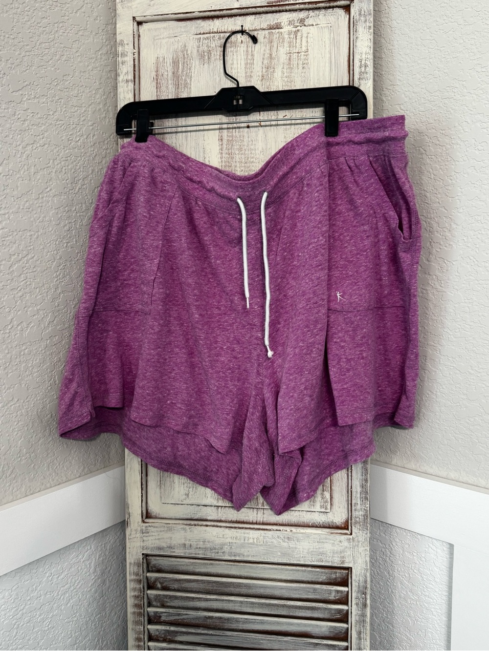 Danskin Heather Purple Athletic Drawstring Shorts Plus Size 4X 26W-28W